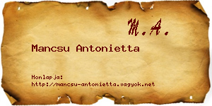 Mancsu Antonietta névjegykártya